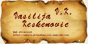 Vasilija Keskenović vizit kartica